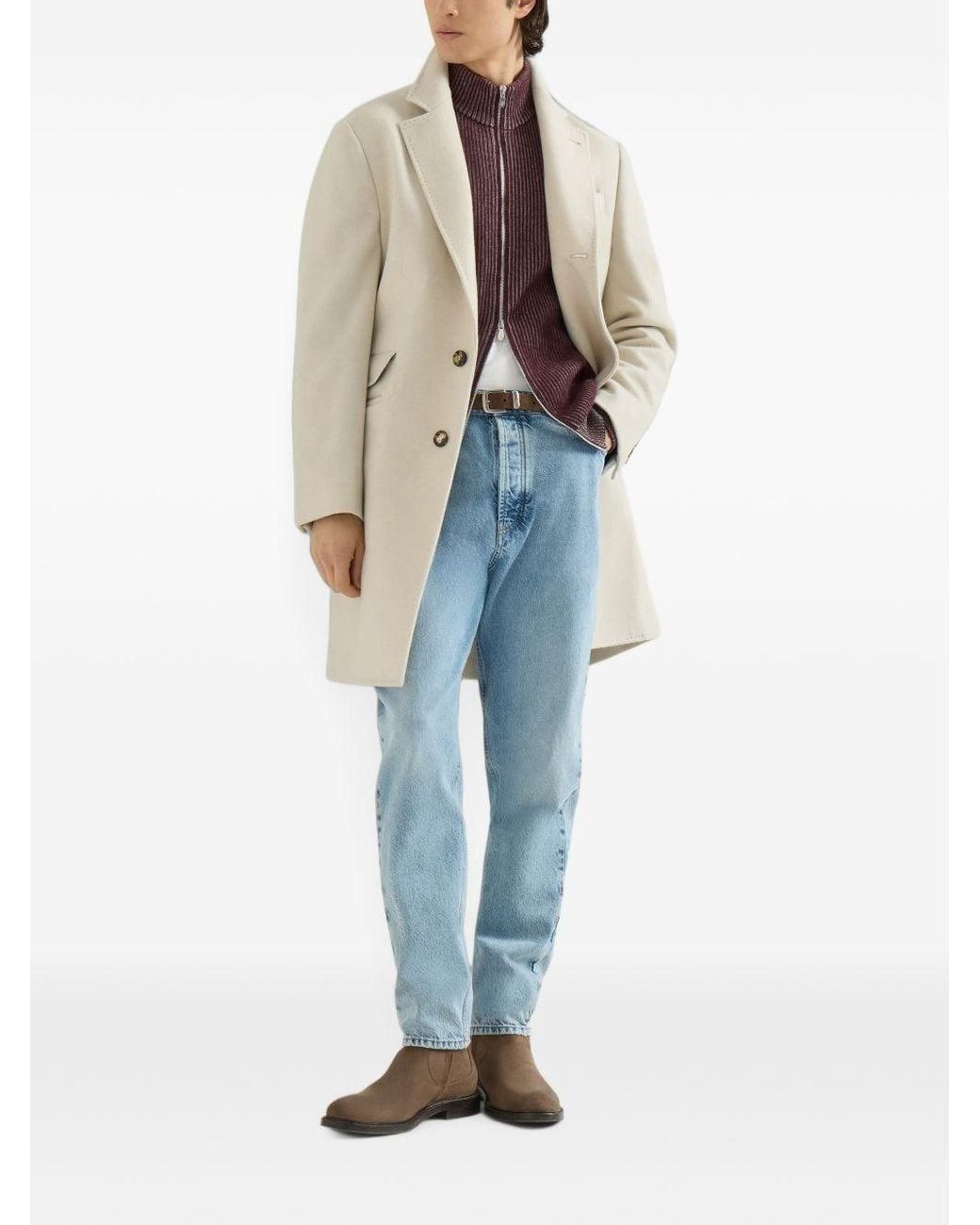 Brunello Cucinelli Brown Cashemre Cardigan By for men