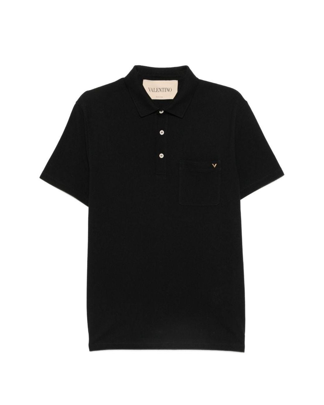 Valentino Black Vgold Cotton Polo Shirt for men