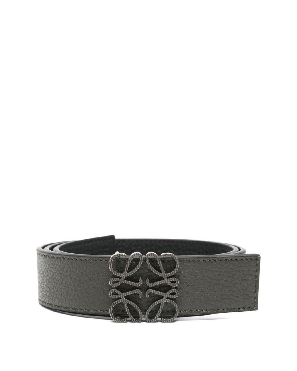 Loewe Gray Anagram Leather Belt for men