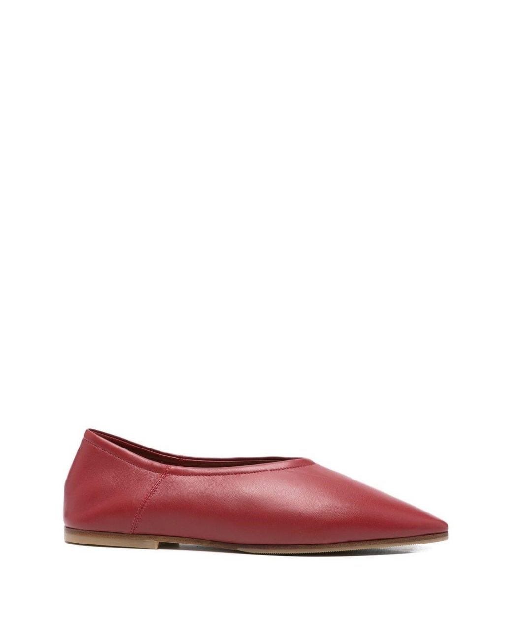 babú Milano Red Leather Ballet Flats