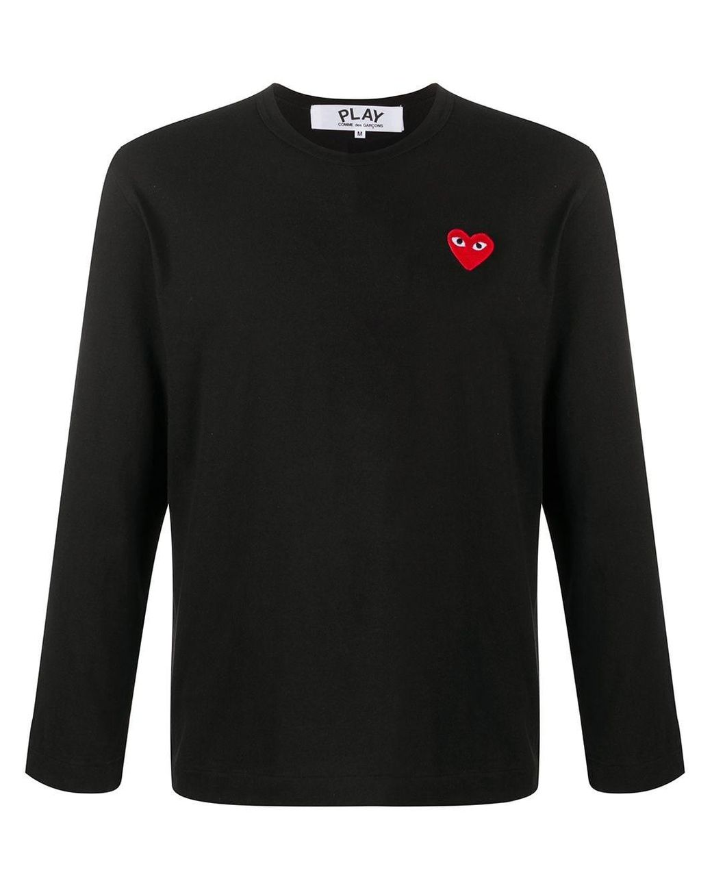 COMME DES GARÇONS PLAY Cotton Crewneck Sweater in Black for Men - Lyst