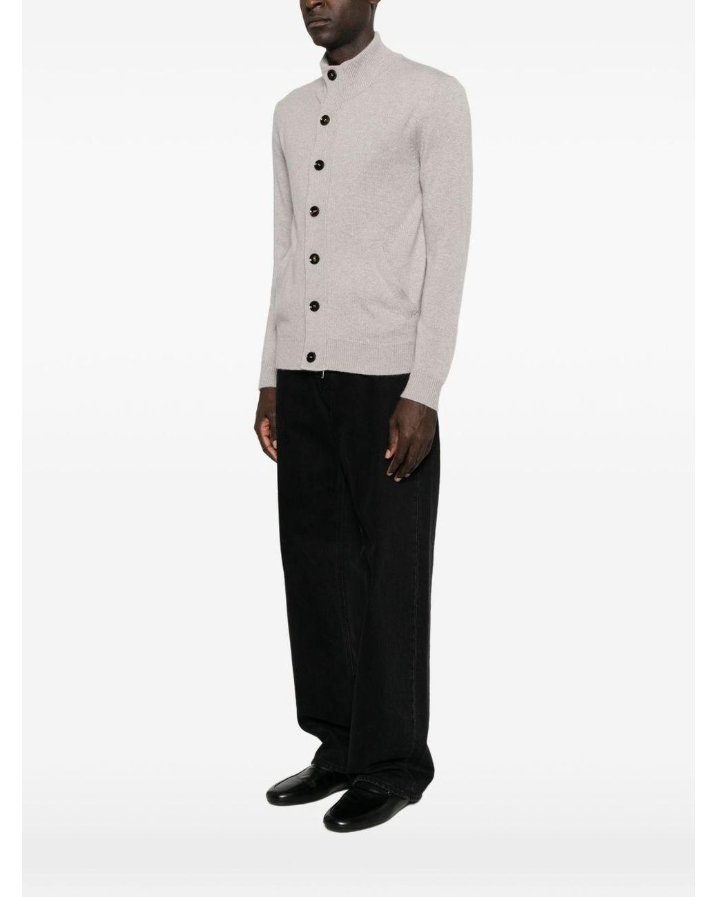 Brioni Gray Cashmere Cardigan for men