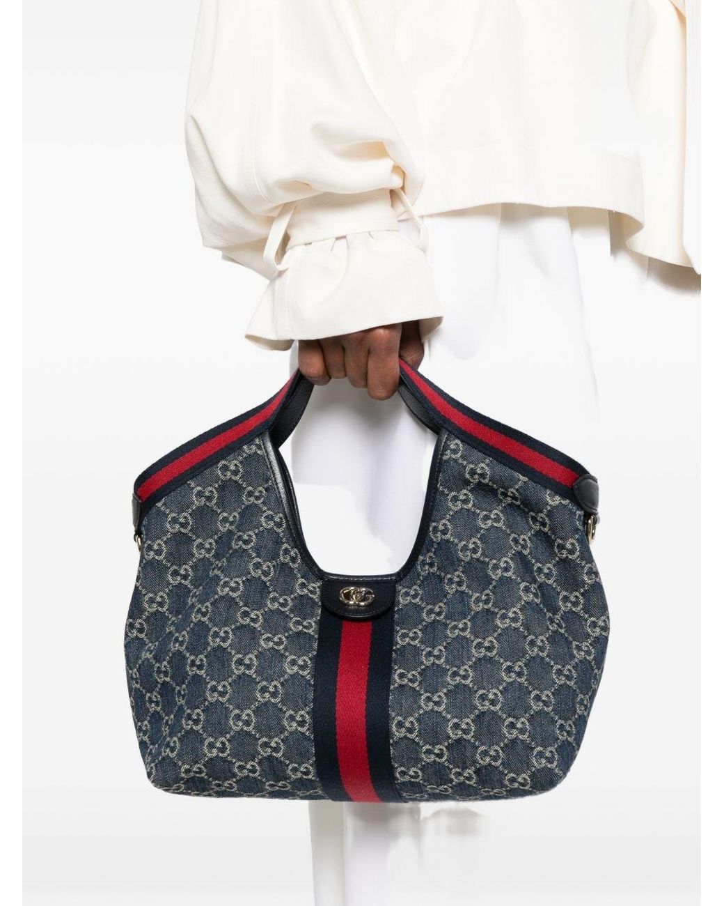 Gucci Blue Giglio Small Tote Bag