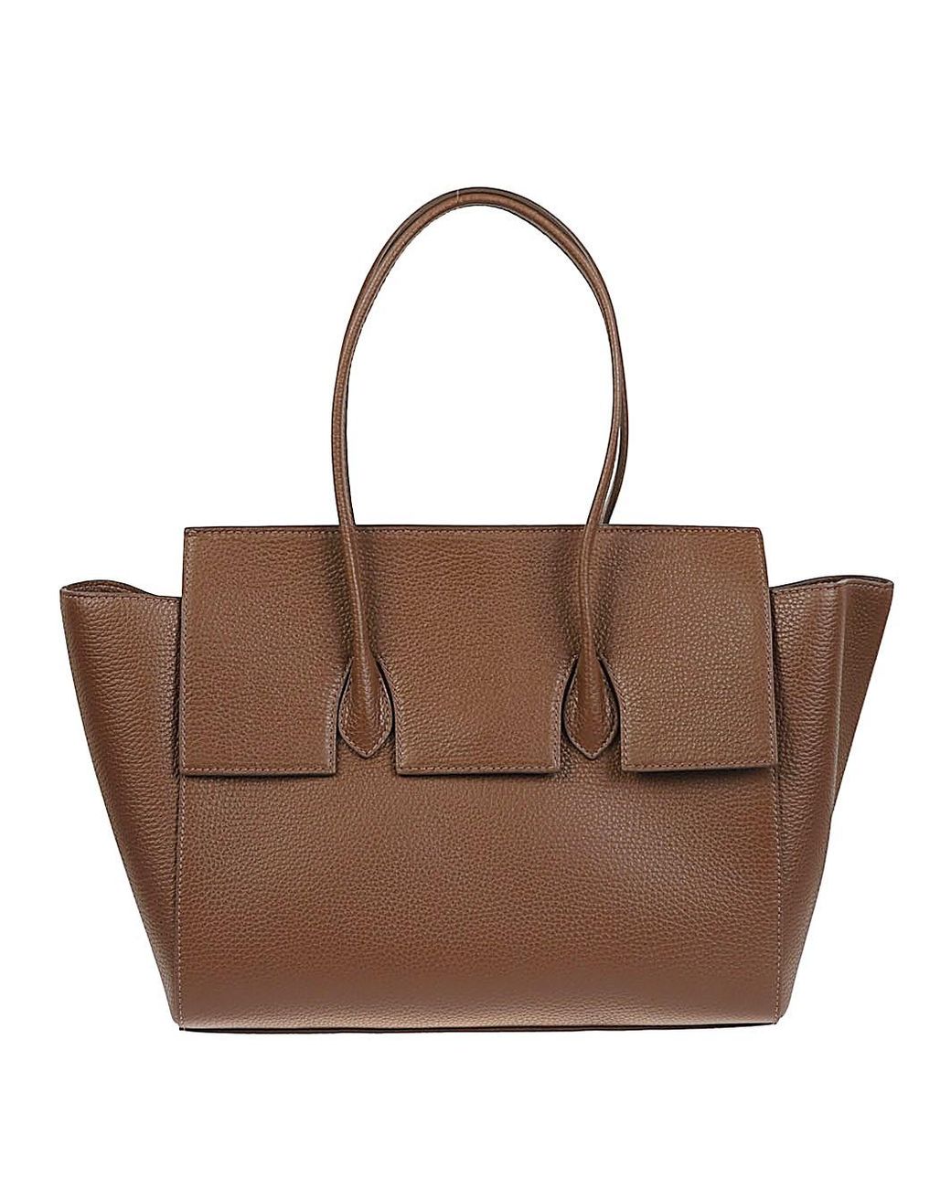 ROUNN Brown Felice Flap Leather Tote Bag