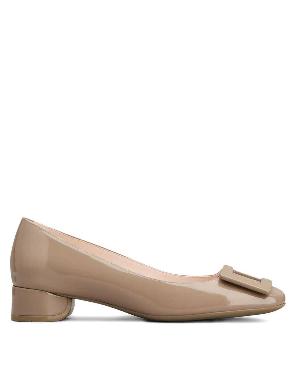 Roger Vivier Brown Roundy Patent Leather Ballets