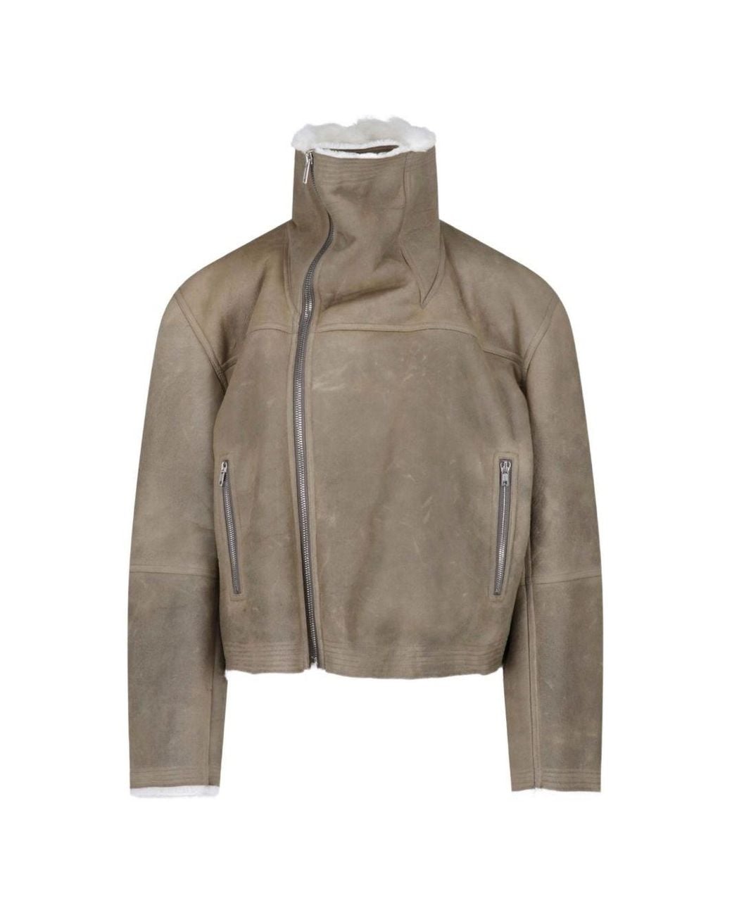 Rick Owens Brown Leather Jacket