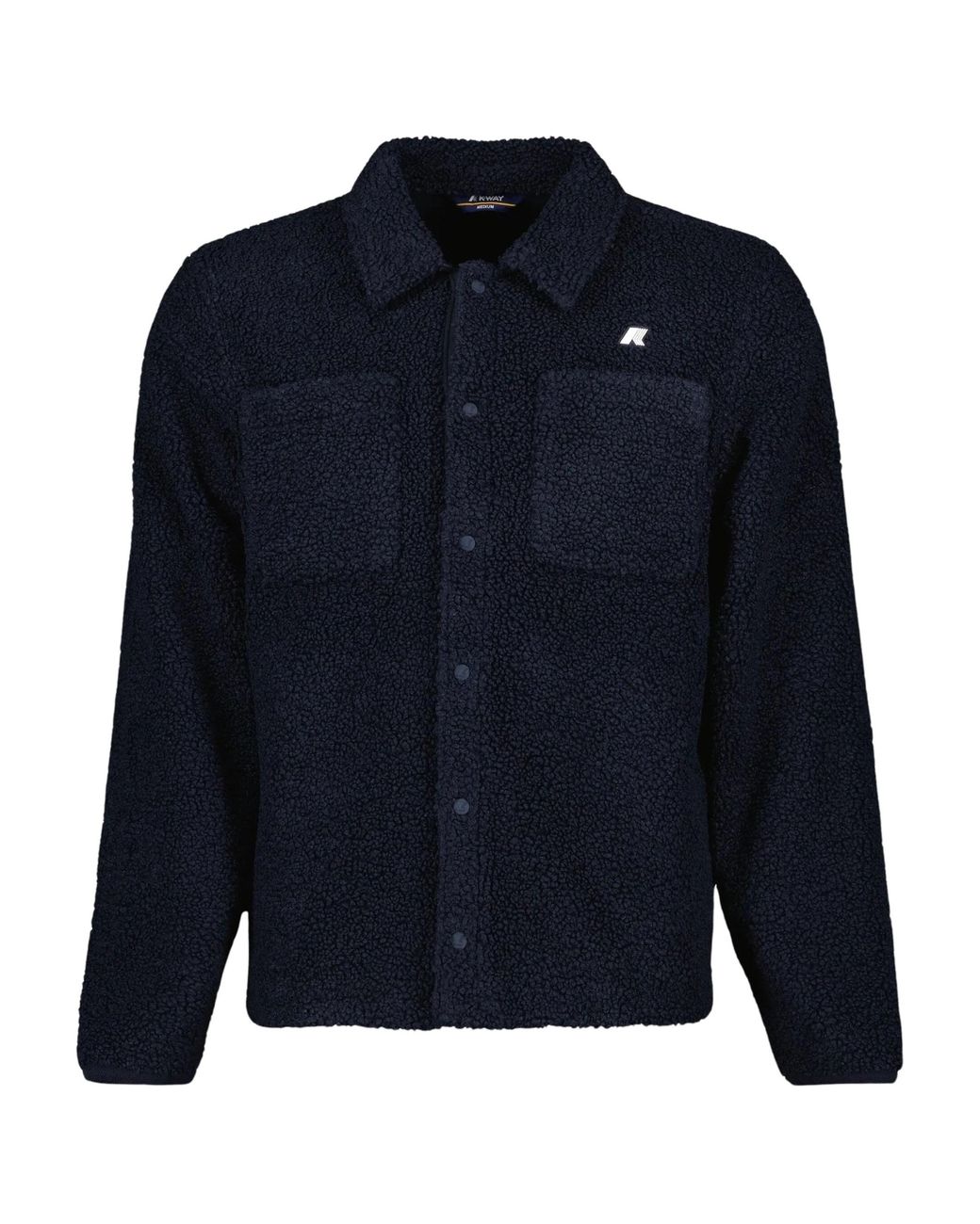 K-Way Blue Sherpa Button-Fastening Shirt Jacket for men