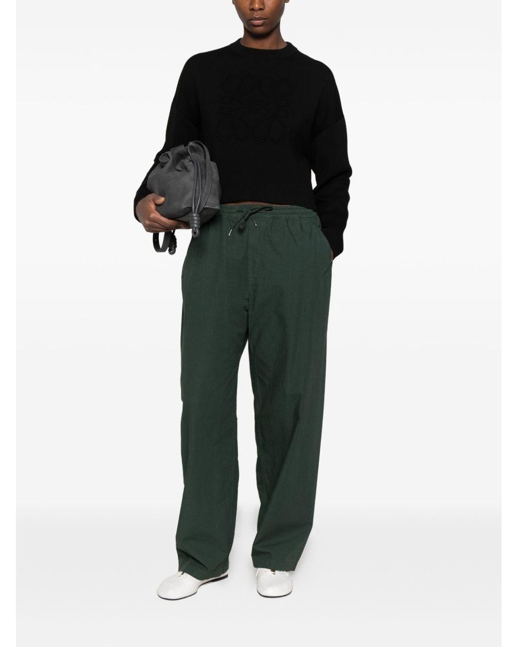 Loewe Black Wool Crewneck Sweater