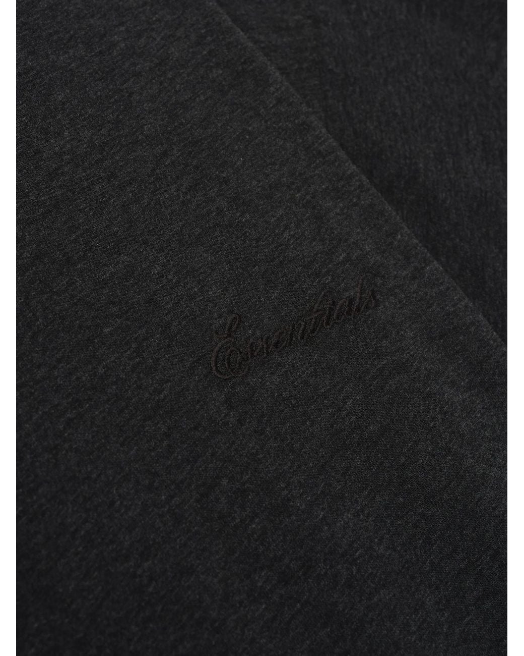 Essentials Black Classic Embroidery T-Shirt for men