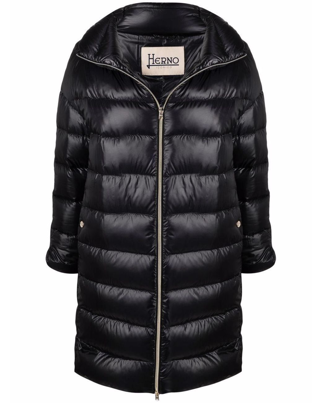 Herno Black Matilde Midi Down Jacket