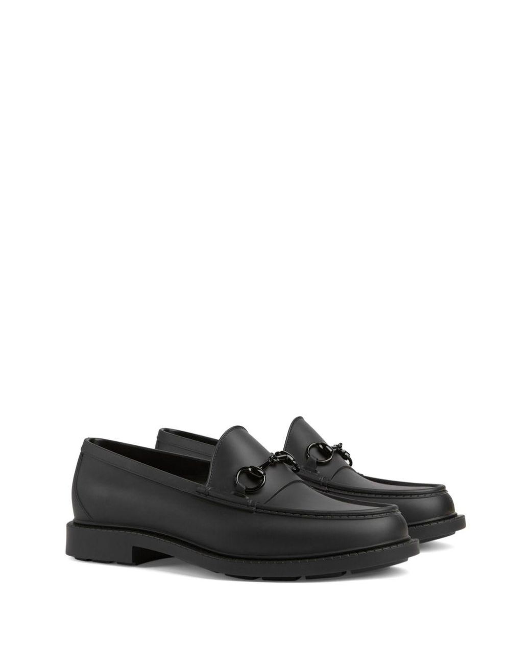 Gucci Enamelled Horsebit Loafer in Black for Men Lyst