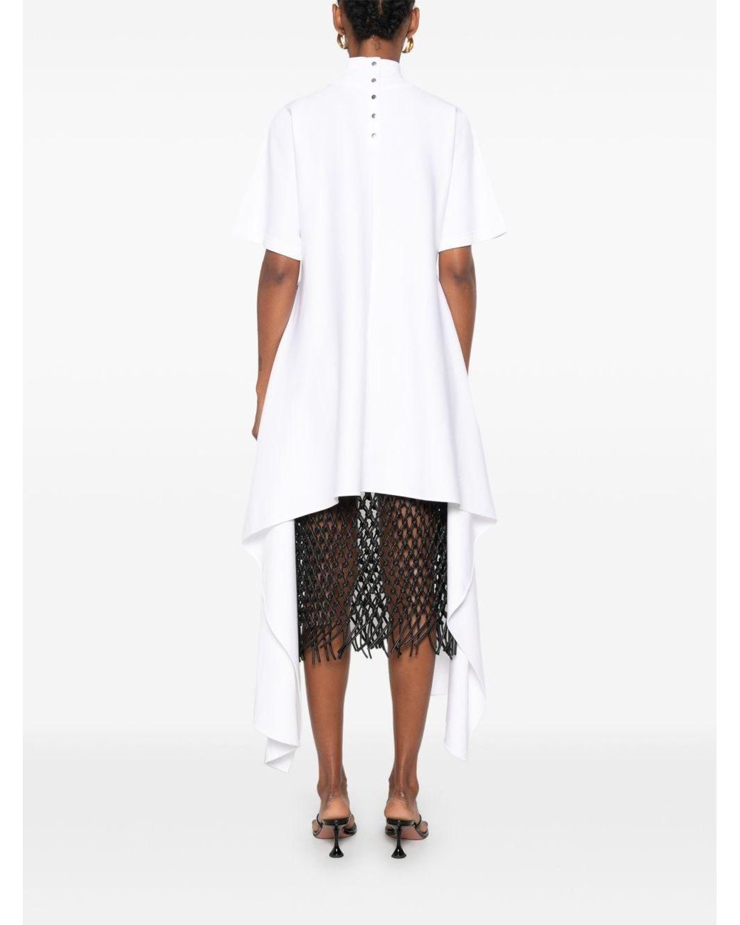 Alaïa White Cotton Asymmetric Top