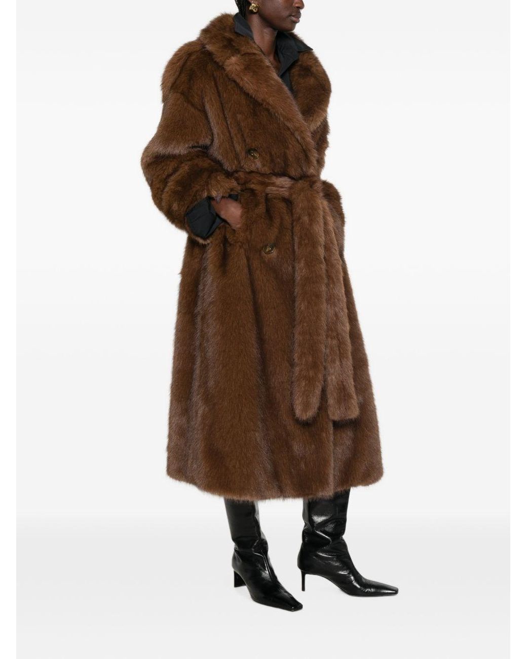 BB COUTURE Brown Farrah Faux Fur Coat