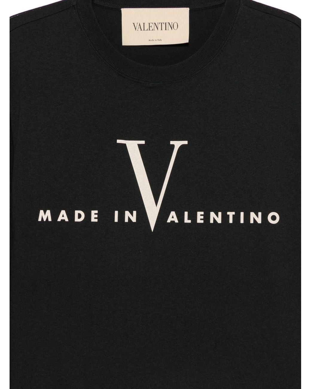 Valentino Black Logo Cotton T-Shirt for men