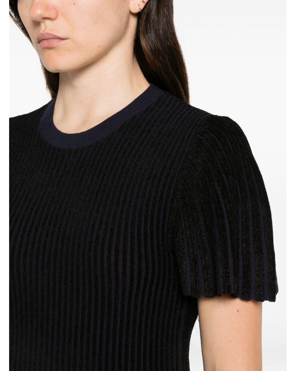 Emporio Armani Black Striped Midi Dress