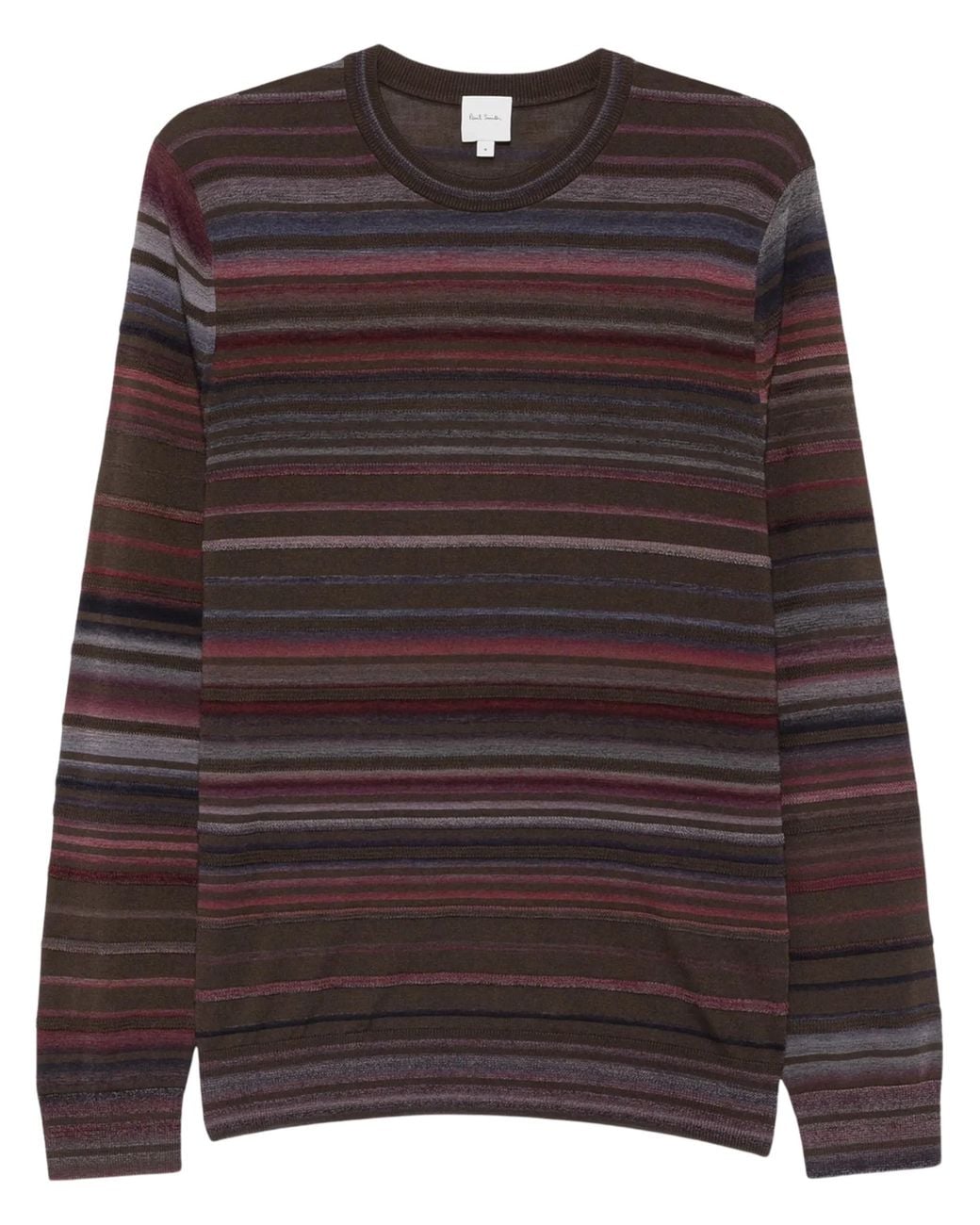 Paul Smith Brown Striped Merino Wool Sweater for men