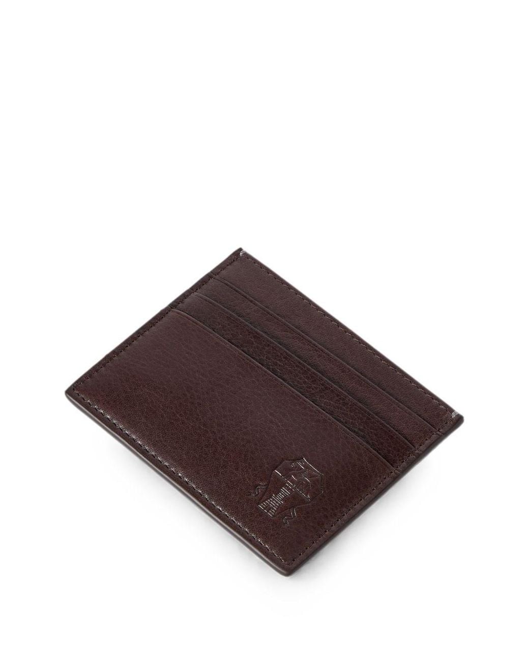 Brunello Cucinelli Brown Leather Card Case for men
