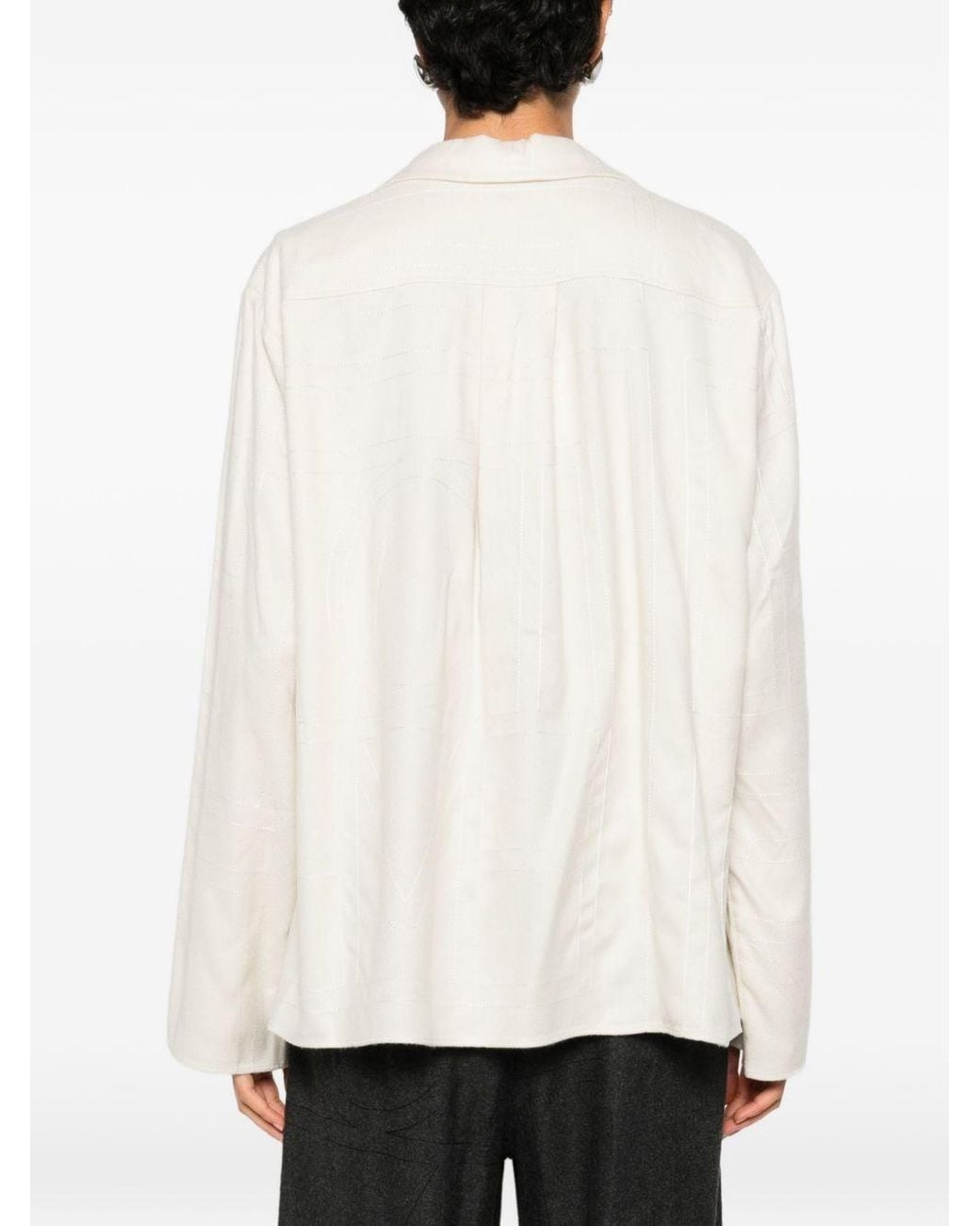 Totême White Monogram Pajama Shirt