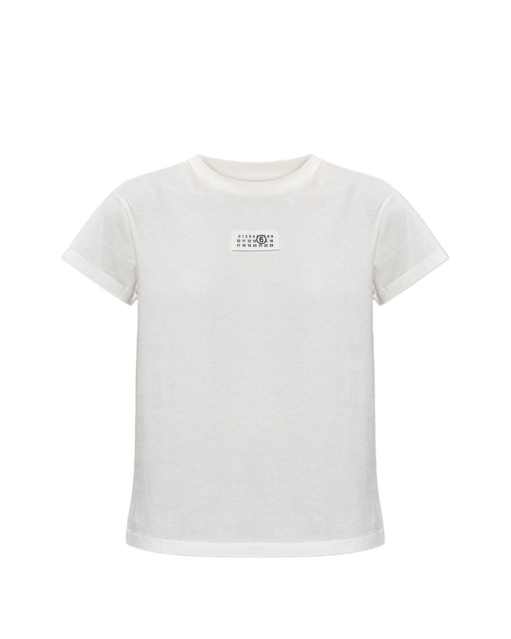 MM6 by Maison Margiela White Logo Cotton T-Shirt