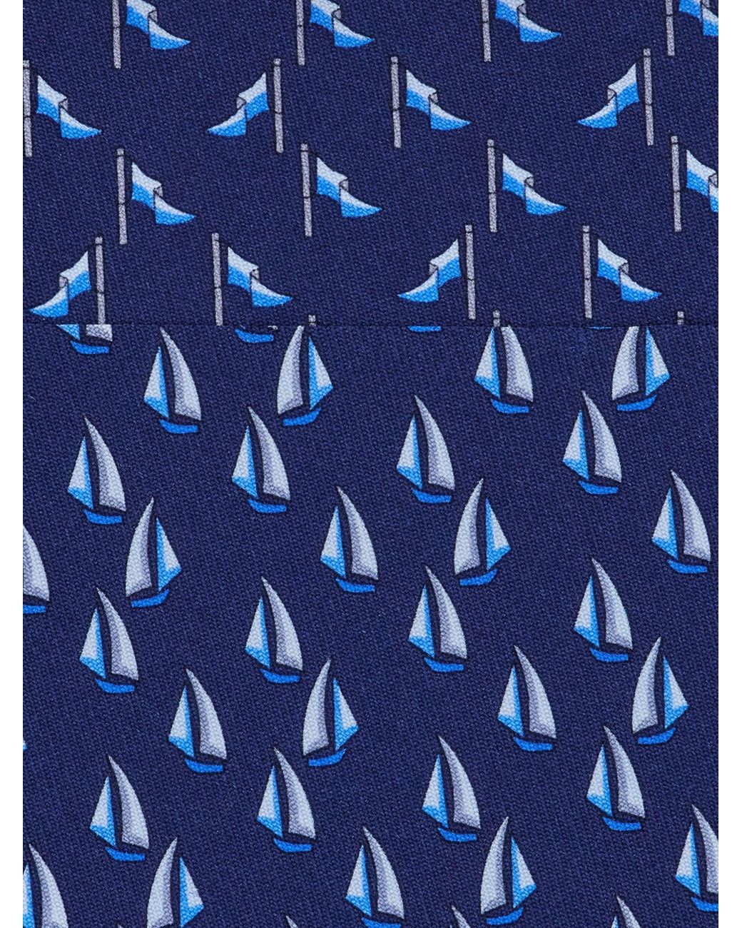 Ferragamo Blue Catamarano Tie By for men