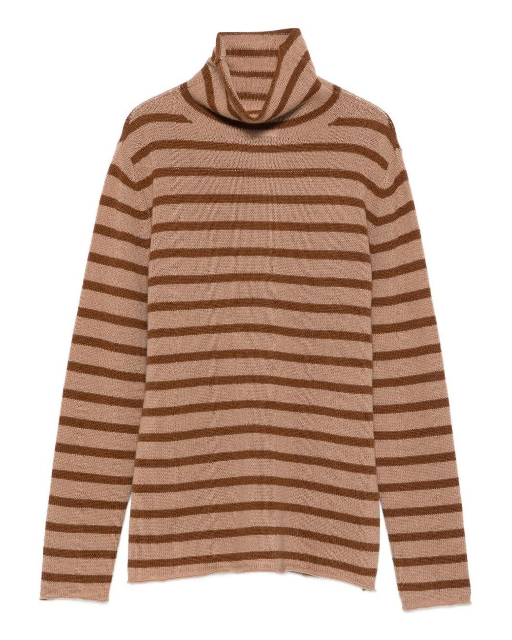 Be You Brown Striped Cashmere Sweater