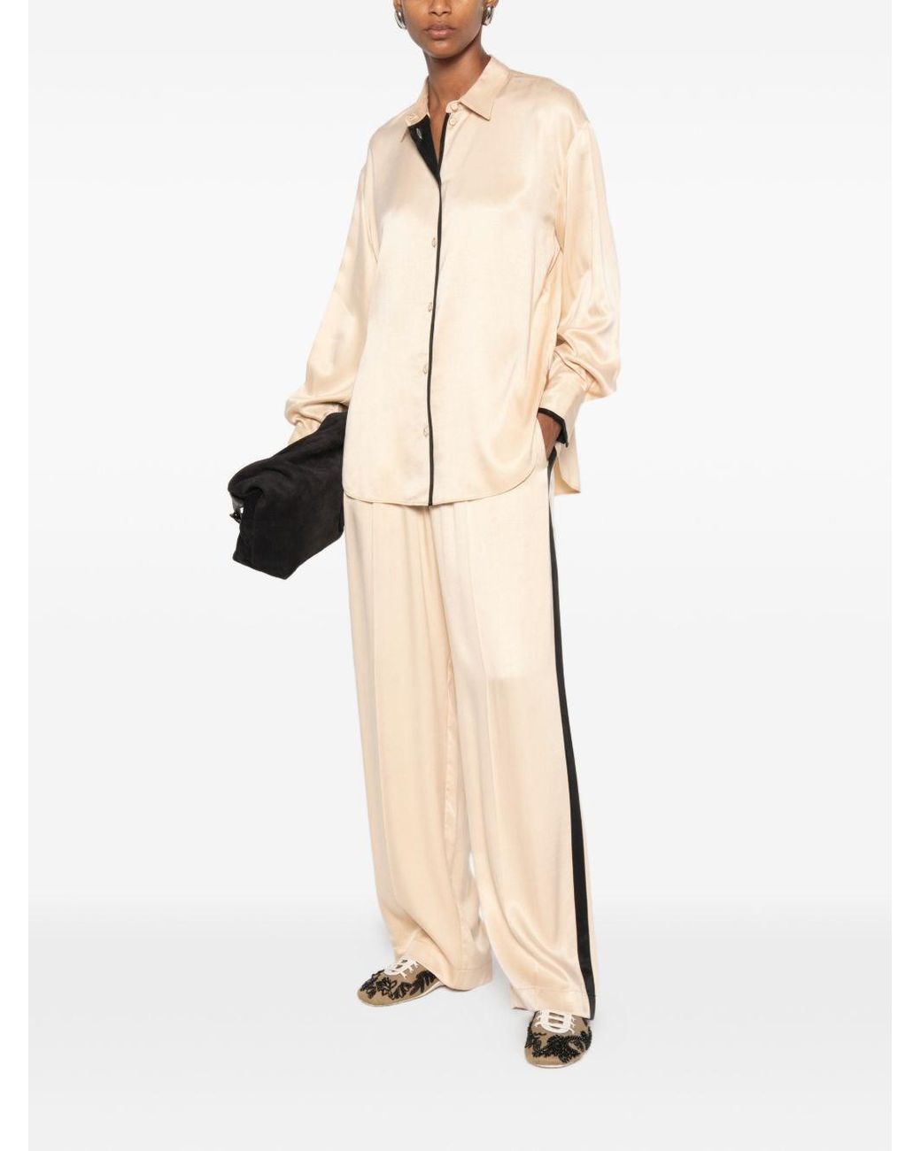 Forte_forte Natural Side-Band Trousers