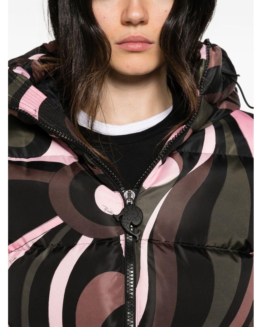 Emilio Pucci Black Printed Down Jacket