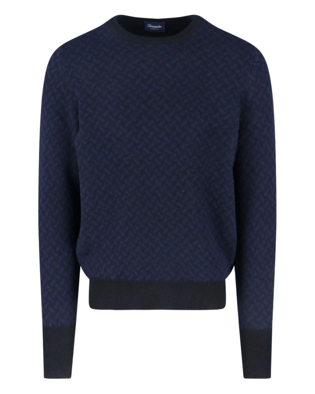 Drumohr Blue Biscottino Crew Neck Sweater for men