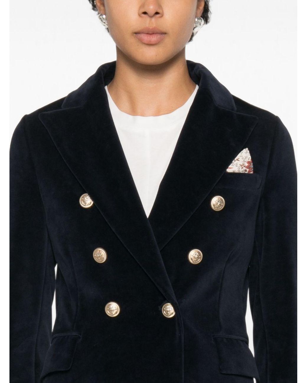 Circolo 1901 Black Cotton Double-Breasted Jacket