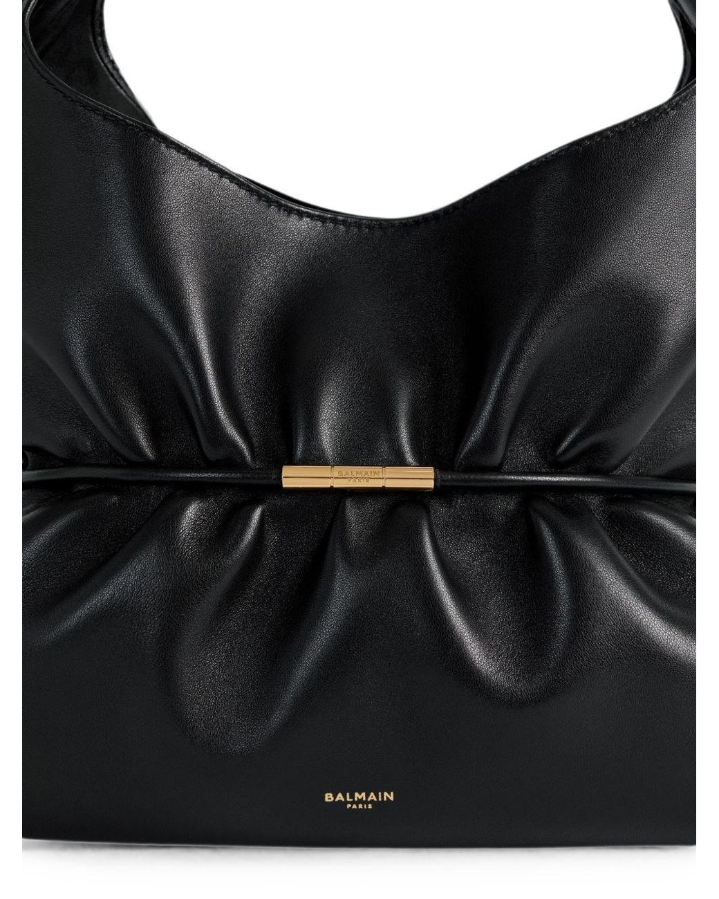 Balmain Black Sphynx Medium Leather Handbag