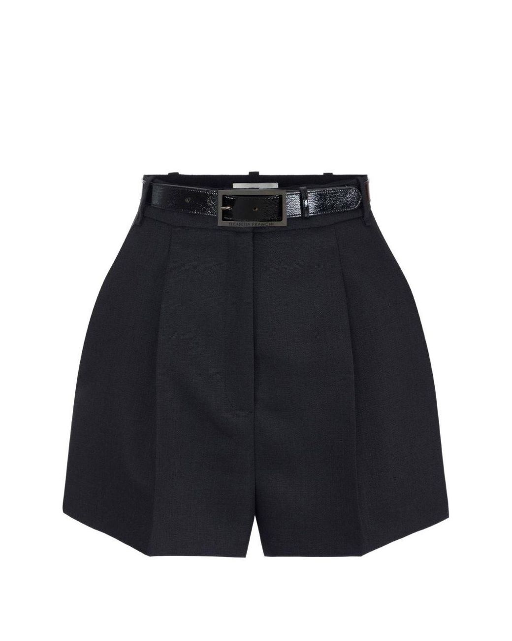 Elisabetta Franchi Blue Wool Shorts