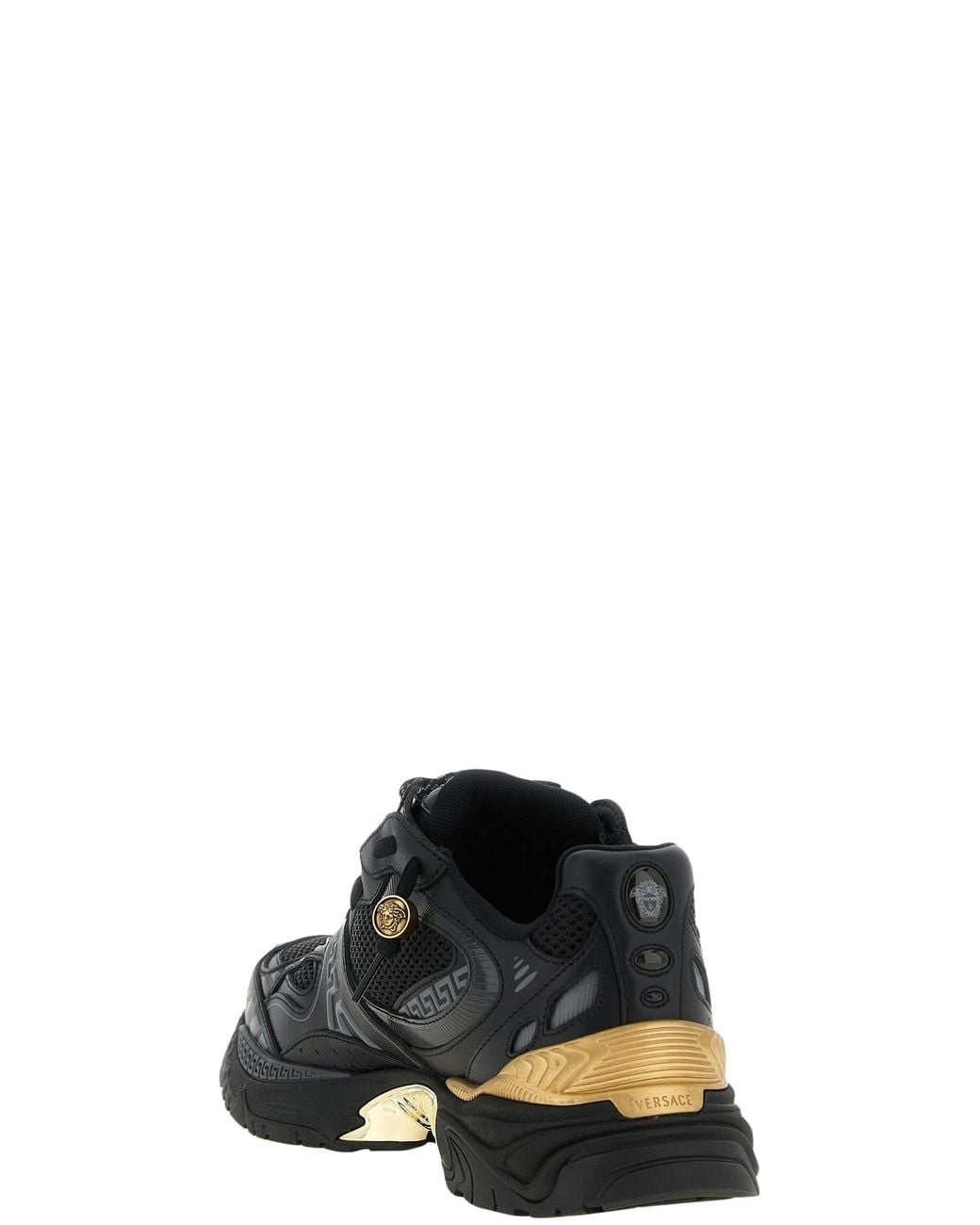 Versace Black Calf Leather Sneakers for men