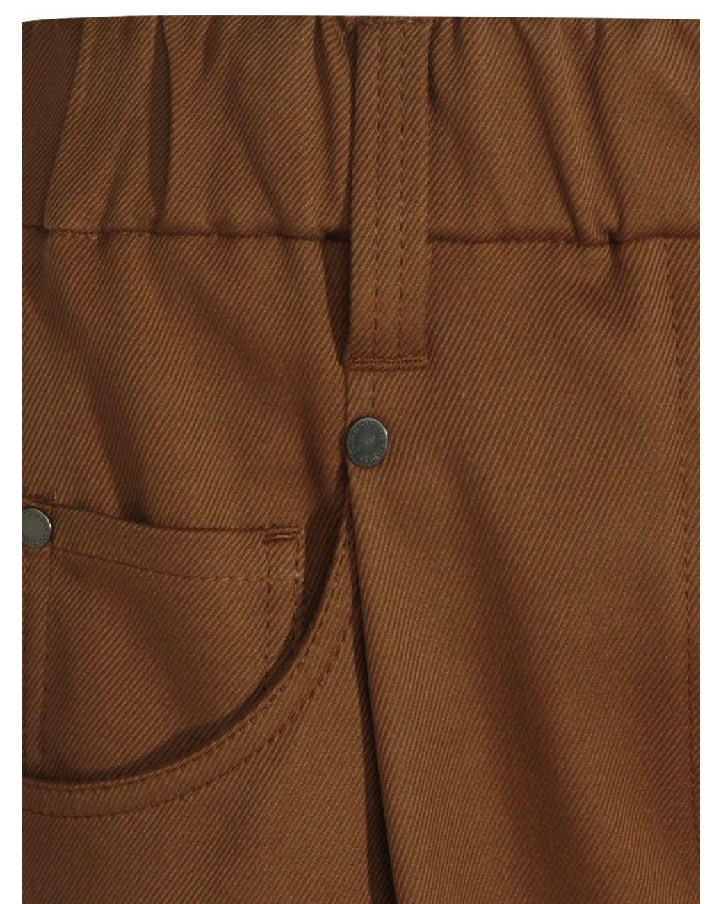 Brunello Cucinelli Brown Tapered Flat Front Pants