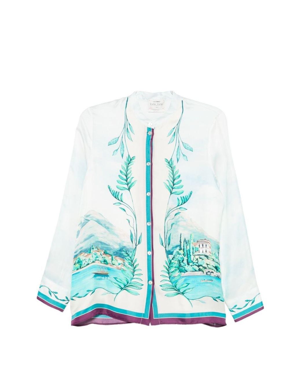 Forte_forte Blue Lake Como Print Shirt