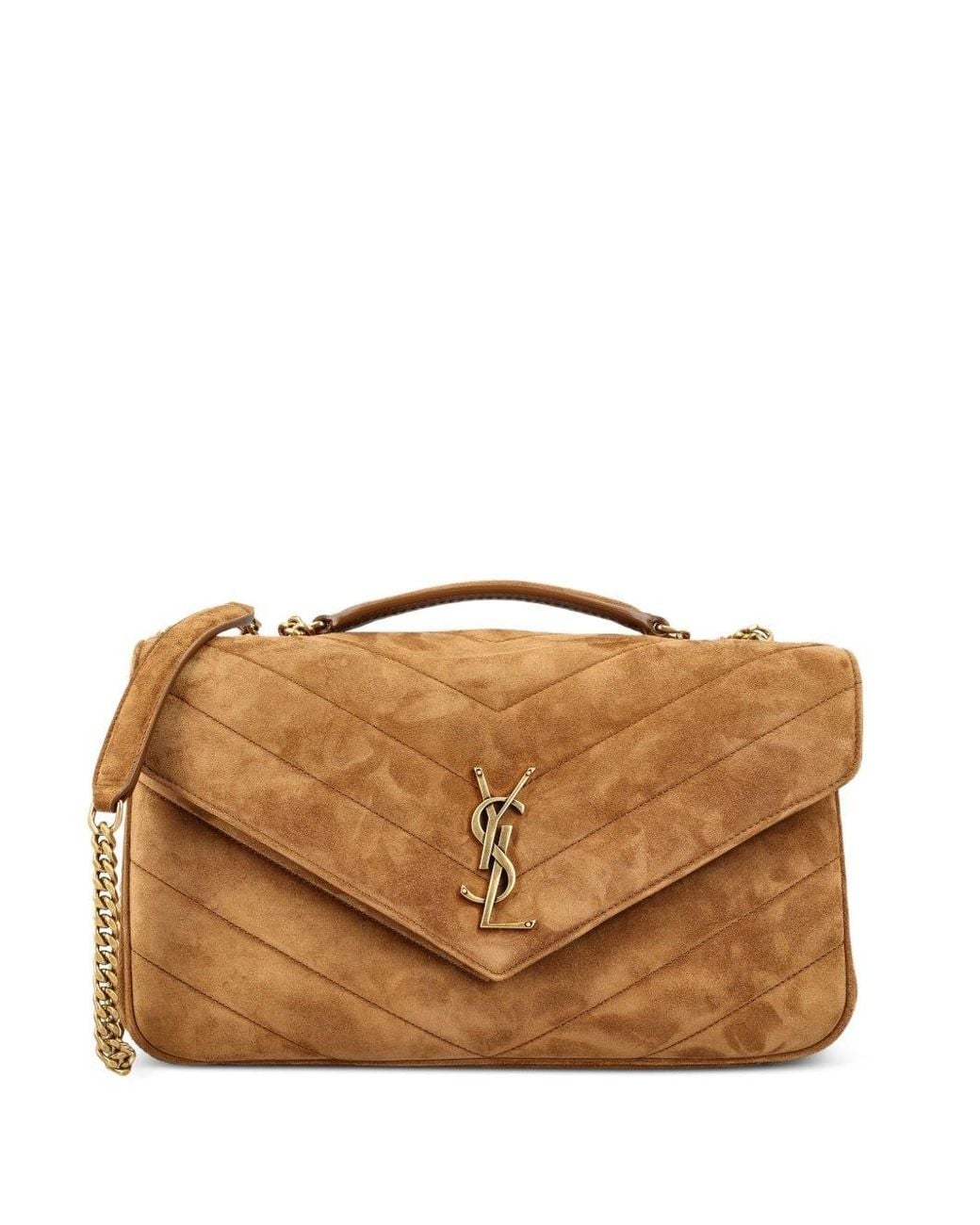 Saint Laurent Brown Loulou Medium Leather Shoulder Bag