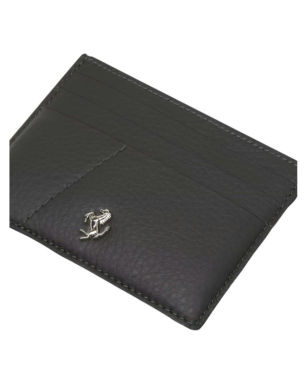 Ferrari White Garnet Leather Card Holder With Prancing Horse By for men