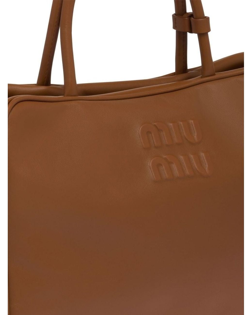 Miu Miu Brown Beau Large Leather Handbag