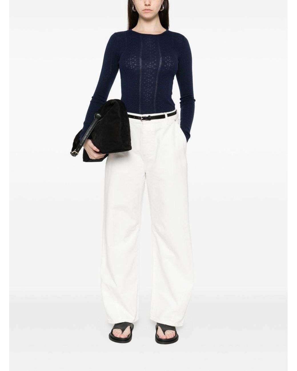 Herskind Blue Wool Crewneck Sweater