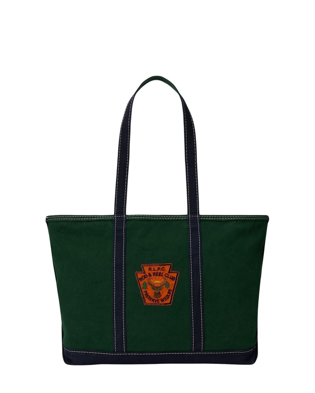 Polo Ralph Lauren Green Logo-Patch Canvas Tote for men