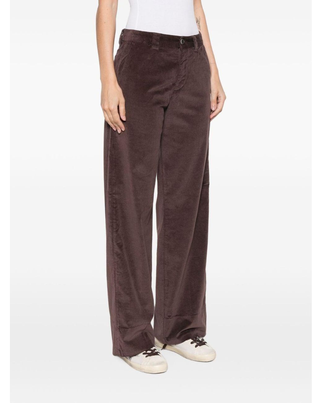 White Sand Purple Cotton Trousers