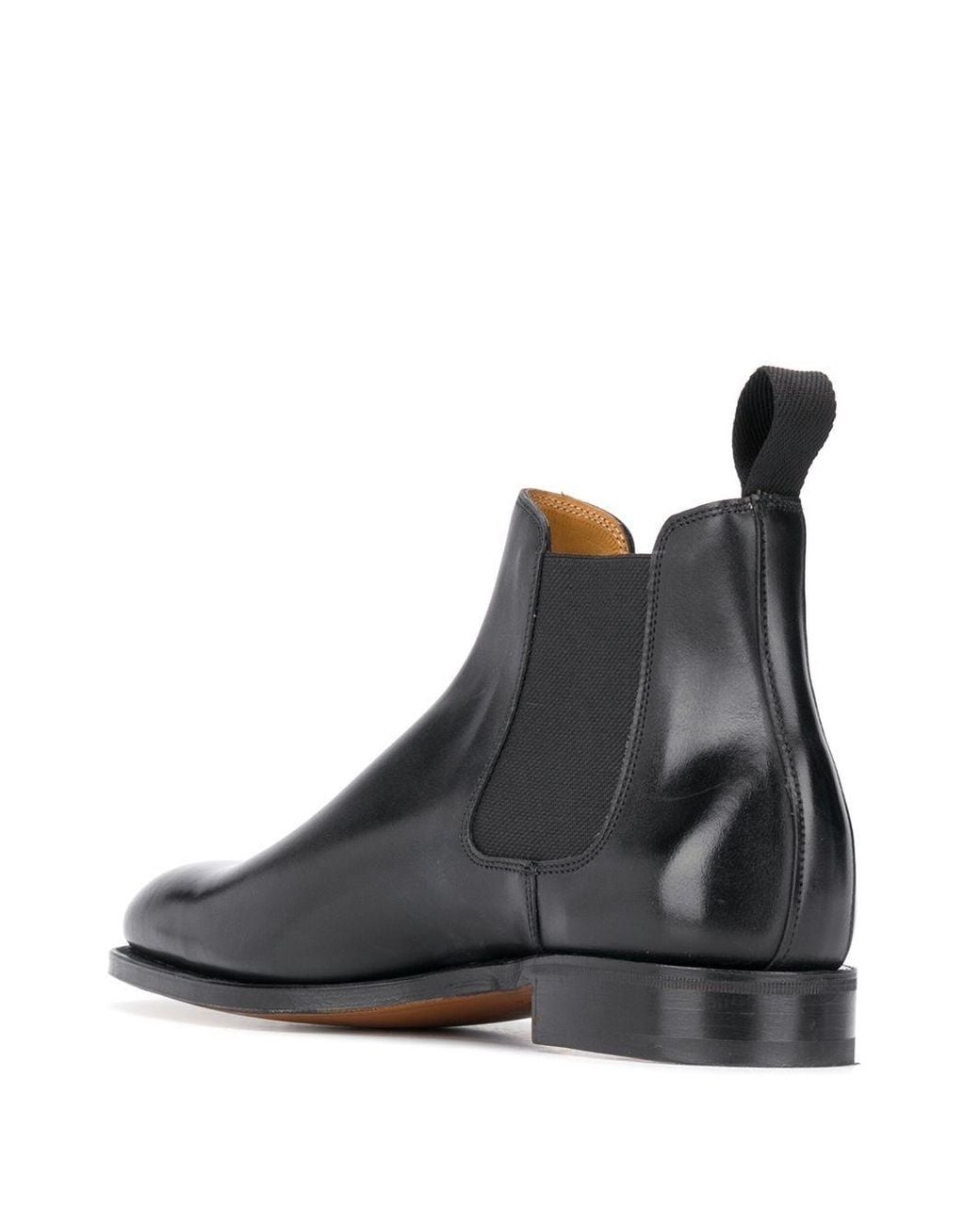 John Lobb Black Lawry Leather Chelsea Boots for men