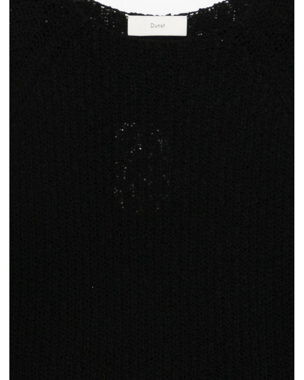DUNST Black Crochet Crewneck Jumper