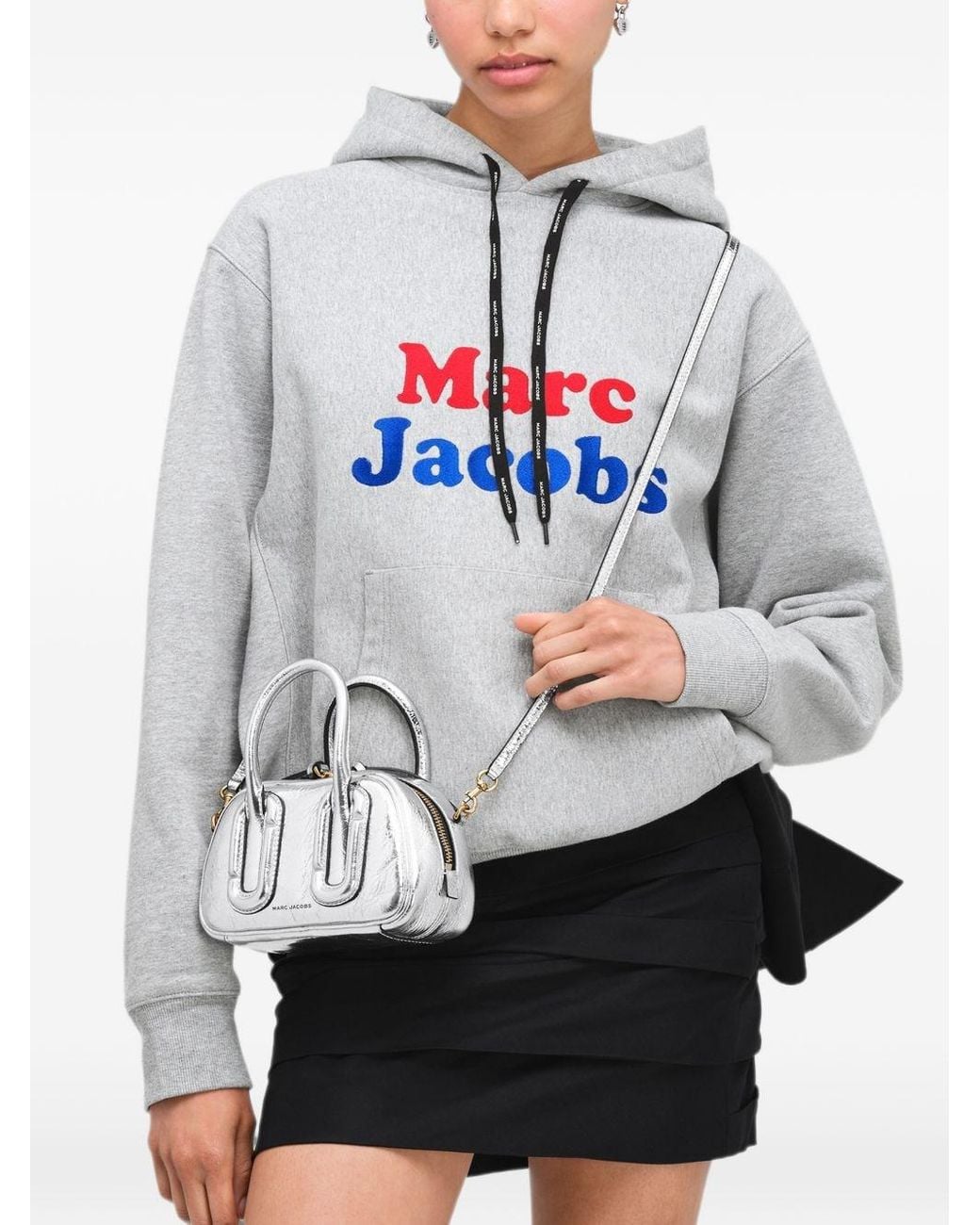 Marc Jacobs White Babe Mini Laminated Leather Handbag