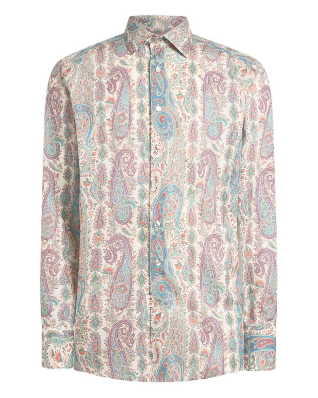Etro White Paisley Pattern Shirt for men