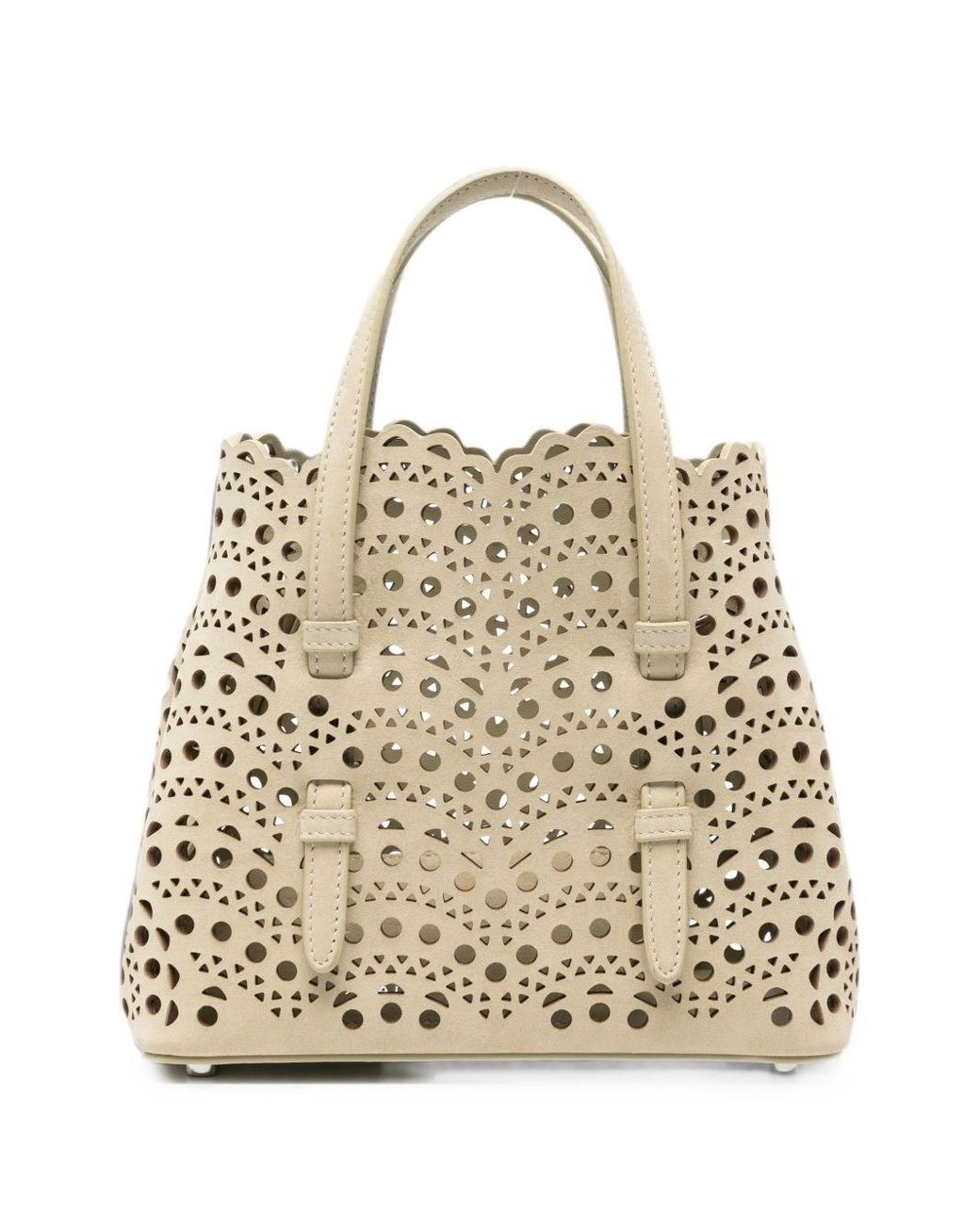Alaïa Natural Mina 20 Leahter Handbag