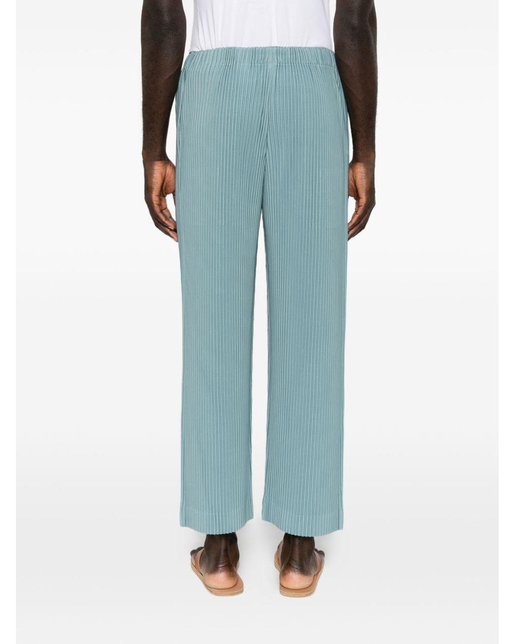 Homme Plissé Issey Miyake Blue Pleated Trousers for men
