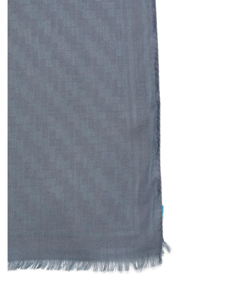 Brioni Blue Wool And Cashmere Scarf for men