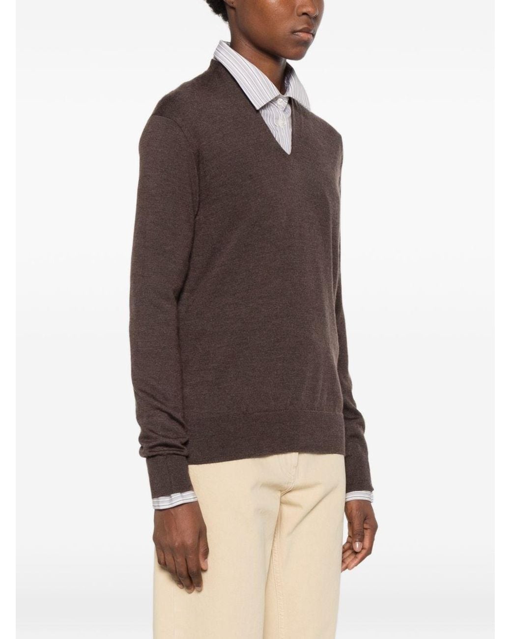 The Row Brown Quovine Cashmere Polo Shirt