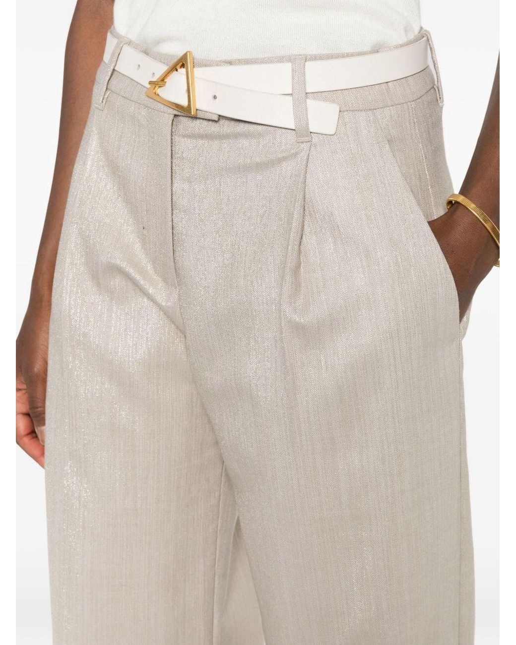 Brunello Cucinelli White Wool Blend Trousers