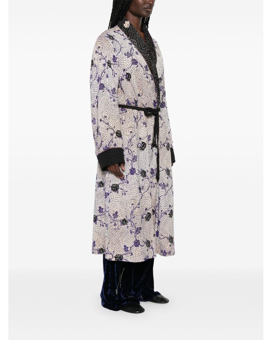 Forte_forte White Cherry Blossom Long Coat